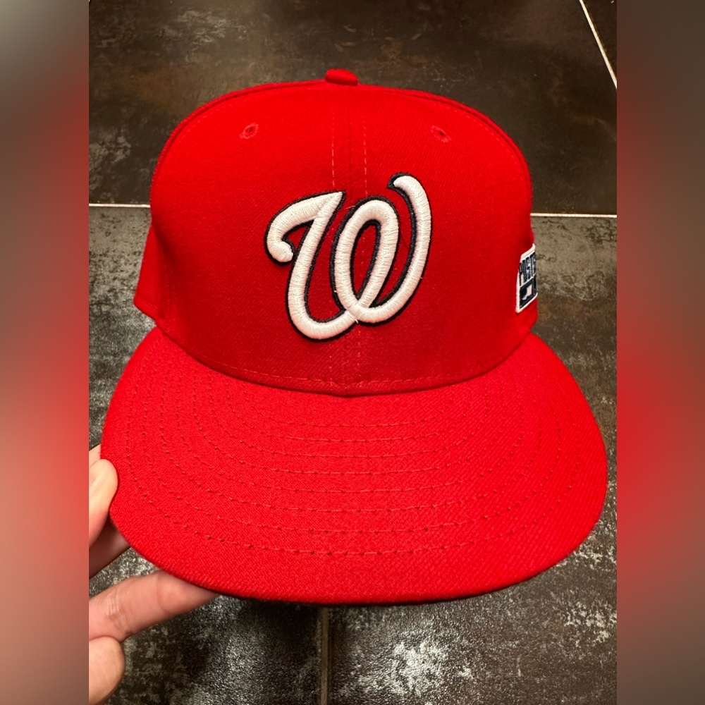 HT2 New Era Washington Nationals Post Season 2014 59Fifty Fitted Hat 6 7/8 Red